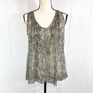 Converse One Star Gray Sheer Sleeveless Top Blouse Medium